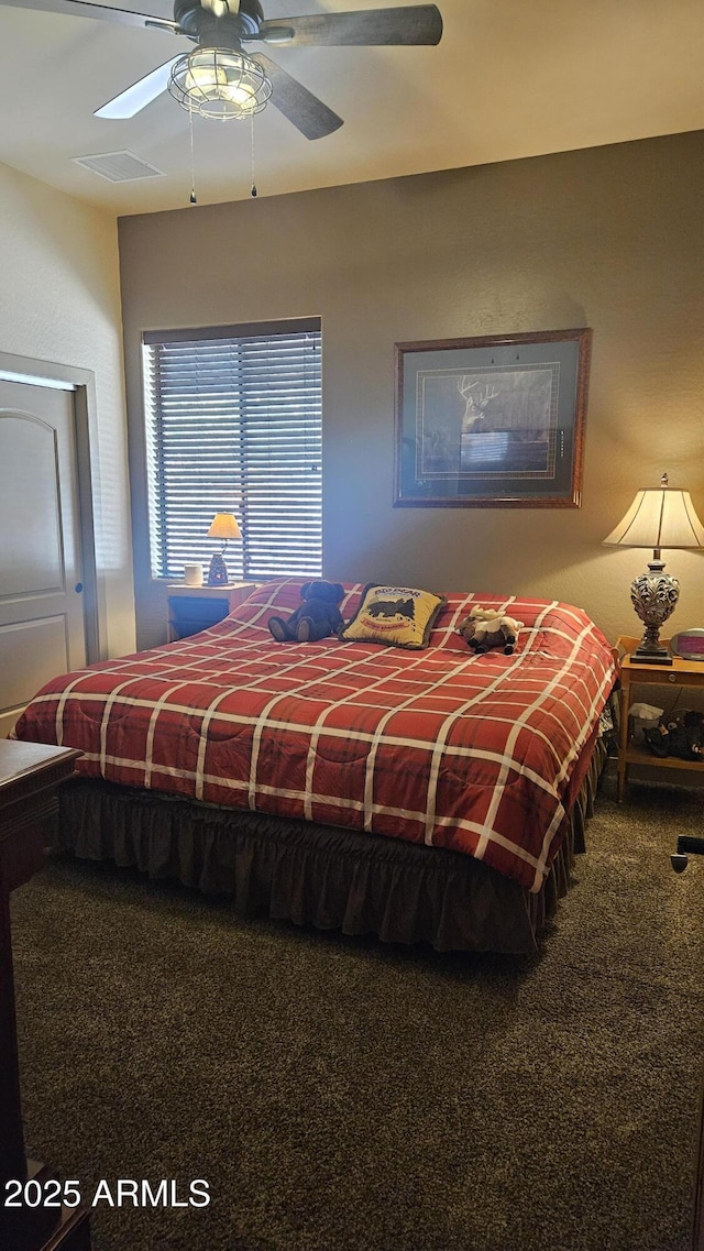 4990 N Pine Creek Canyon Dr, Pine, AZ 85544 - bedroom featuring carpet floors and ceiling fan