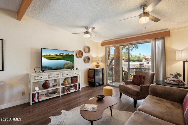 16819 E Gunsight Dr Unit A31, Fountain Hills, AZ 85268 - living room with ceiling fan, a textured ceiling, and wood finished floors