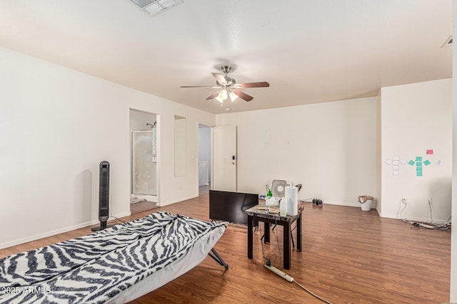 8939 W Villa Rita Dr, Peoria, AZ 85382 - bedroom with wood finished floors and a ceiling fan