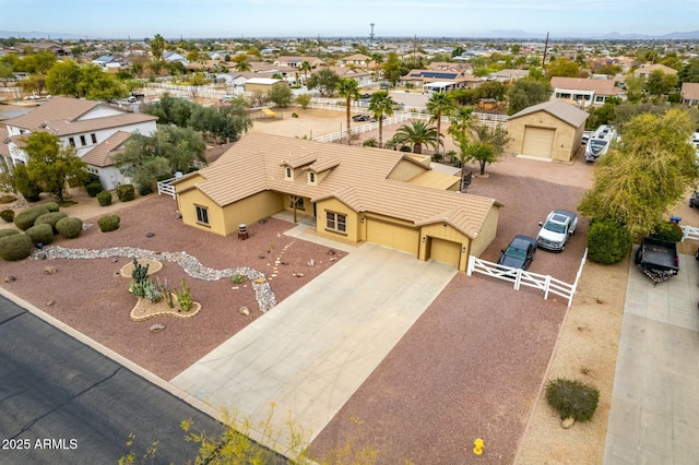 aerial view featuring a residential view