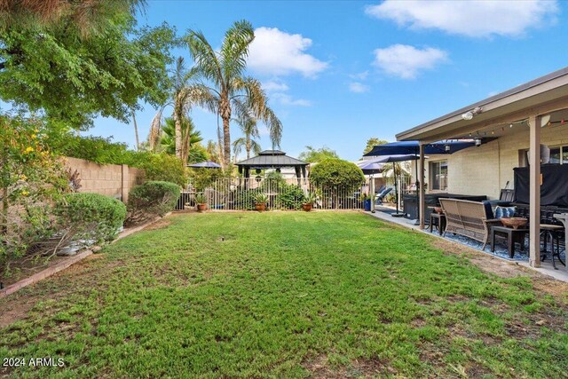 view of yard featuring a gazebo