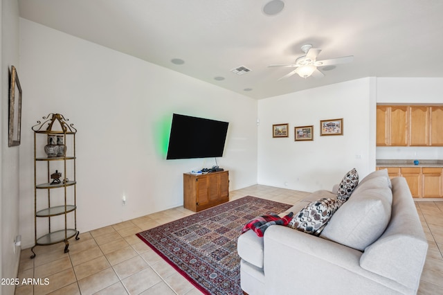 4414 W Monte Way, Laveen, AZ 85339 - living room with light tile patterned flooring and ceiling fan