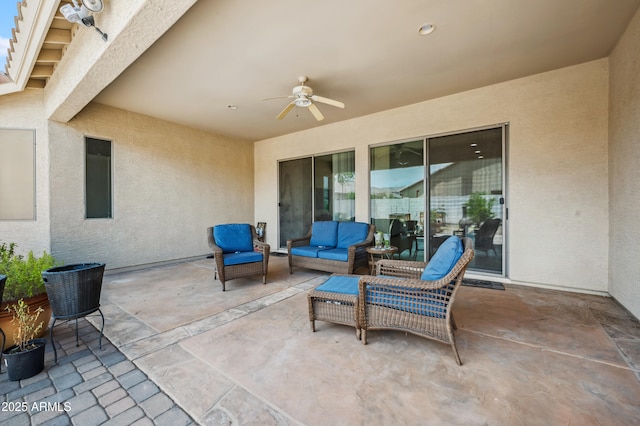 4414 W Monte Way, Laveen, AZ 85339 - view of patio / terrace featuring ceiling fan and an outdoor living space