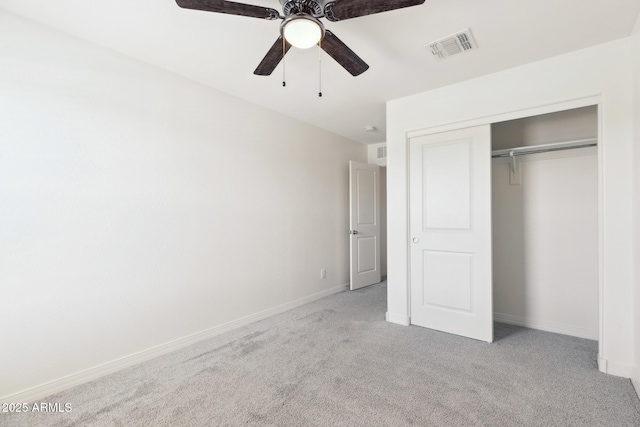 12531 W Glenn Dr, Glendale, AZ 85307 - unfurnished bedroom featuring carpet, baseboards, a closet, and ceiling fan
