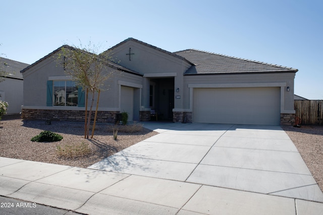 view of front of house with a garage