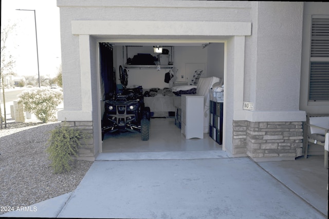 view of garage