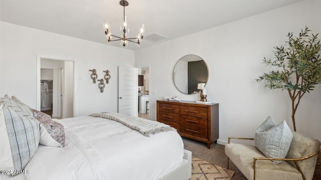 11890 E Cliffrose Ln, Florence, AZ 85132 - bedroom with a chandelier and carpet