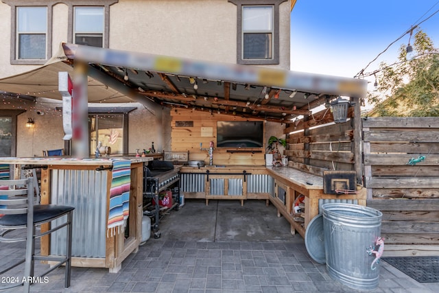 view of patio / terrace with exterior bar