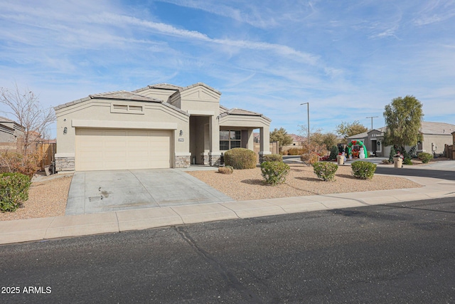 view of front of house with a garage