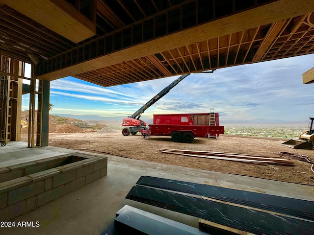 exterior space with a mountain view