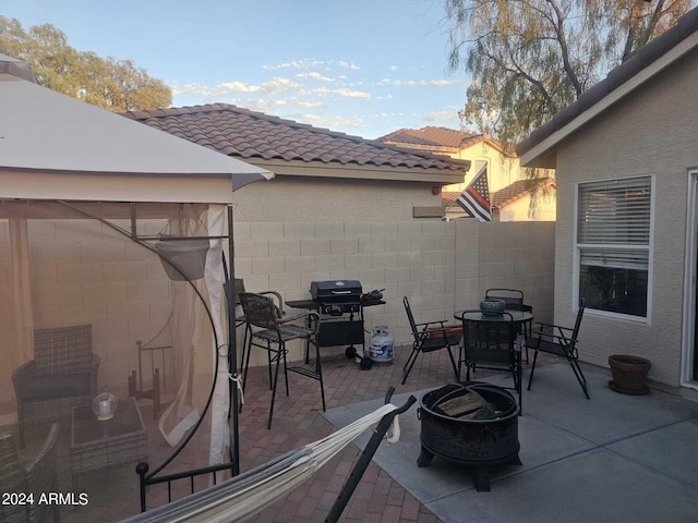 view of patio with area for grilling