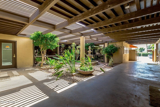 view of patio / terrace featuring a pergola