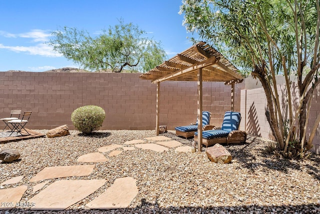 3026 W Silver Fox Way, Phoenix, AZ 85045 - fenced backyard with a pergola and a patio area