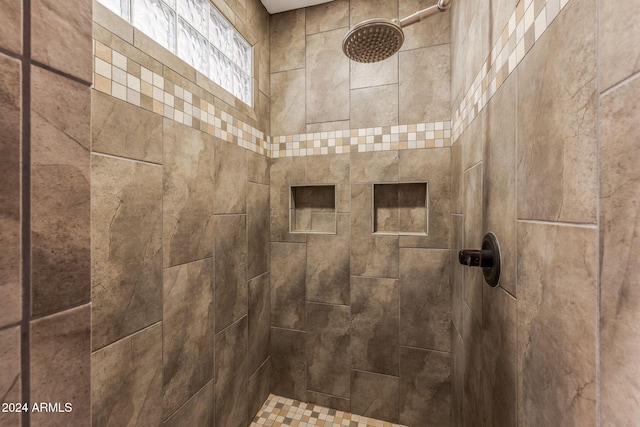 room details with a tile shower