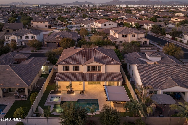 aerial view featuring a mountain view