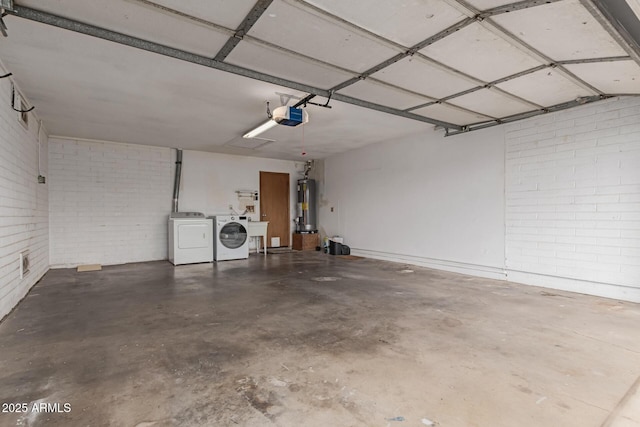 100 E Geneva Dr, Tempe, AZ 85282 - garage with separate washer and dryer, water heater, a garage door opener, and a sink