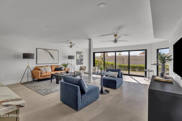 3800 E Lincoln Dr Unit 42, Phoenix, AZ 85018 - living area with a ceiling fan