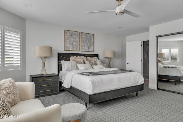 3800 E Lincoln Dr Unit 42, Phoenix, AZ 85018 - carpeted bedroom with a ceiling fan