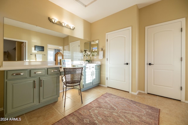 bathroom featuring vanity and tile patterned floors