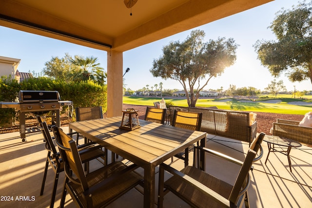 view of patio / terrace featuring a grill