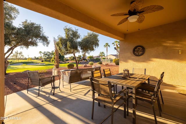 view of patio / terrace with ceiling fan