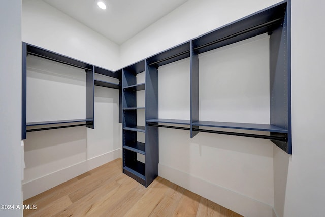 walk in closet featuring wood-type flooring