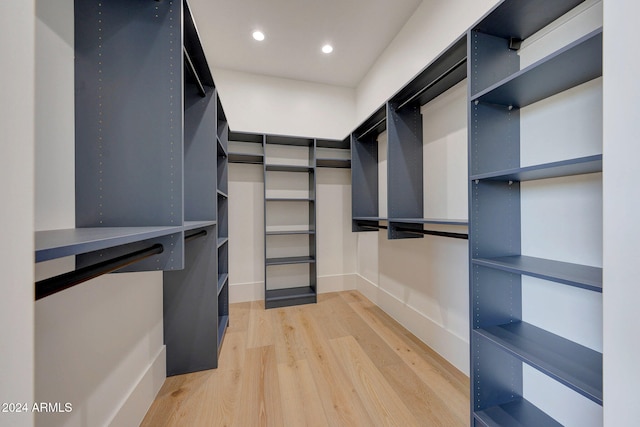 walk in closet featuring wood-type flooring