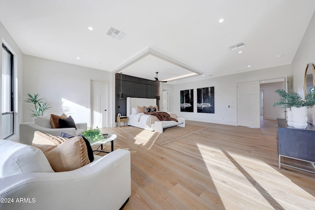 bedroom featuring light hardwood / wood-style flooring