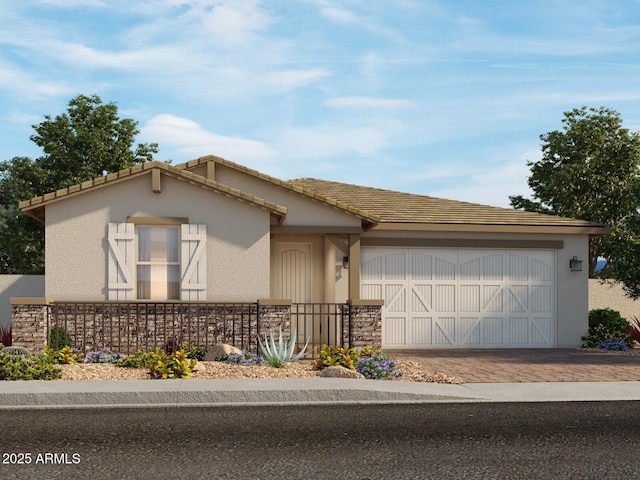 view of front of home featuring a garage