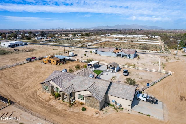 bird's eye view with a mountain view