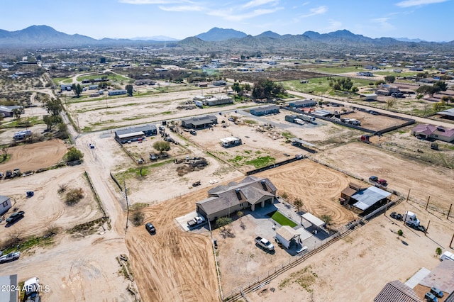 aerial view with a mountain view