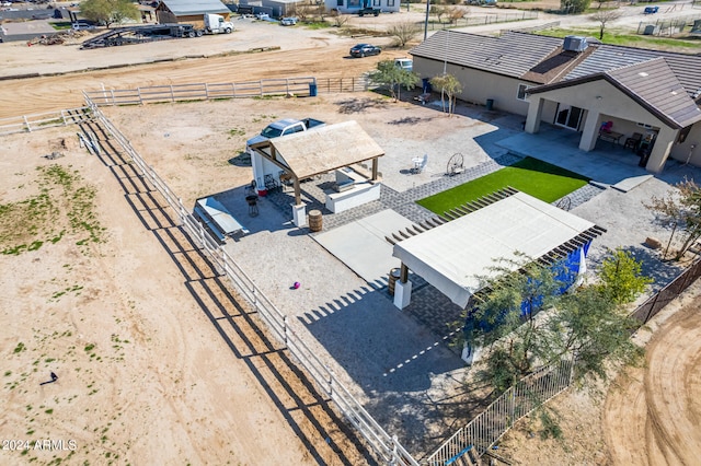 bird's eye view with a rural view