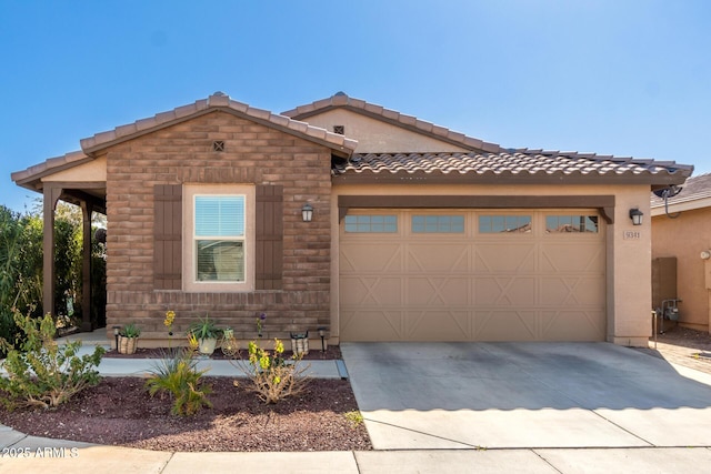 view of front of house with a garage