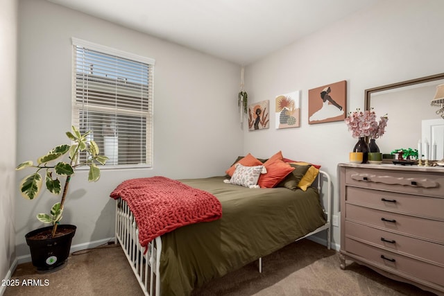 bedroom featuring light colored carpet