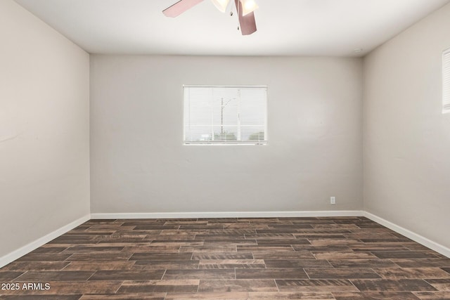2022 E Mulberry Dr, Phoenix, AZ 85016 - empty room featuring wood finished floors, a ceiling fan, and baseboards