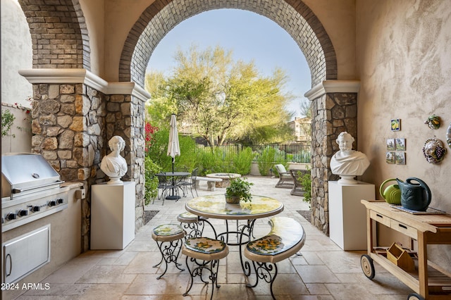 view of patio with grilling area