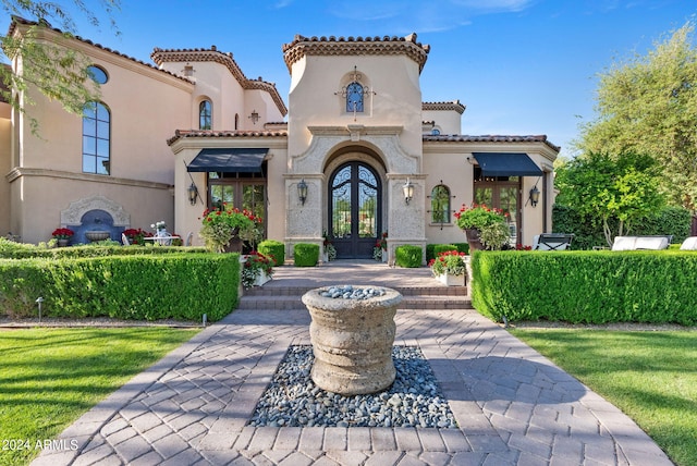 view of front of house with french doors