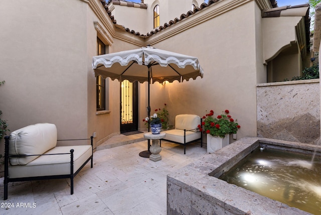 view of patio / terrace featuring an outdoor living space