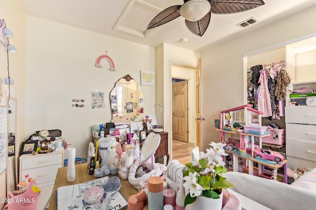 7259 E Glencove St, Mesa, AZ 85207 - bedroom featuring wood finished floors and ceiling fan