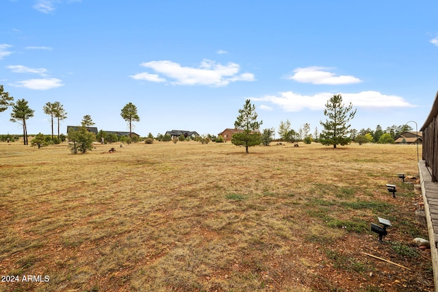 view of yard with a rural view