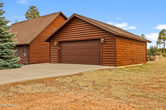 view of garage