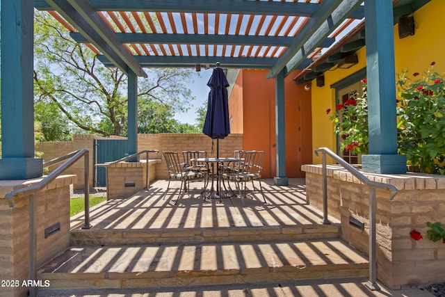 view of patio / terrace with a pergola