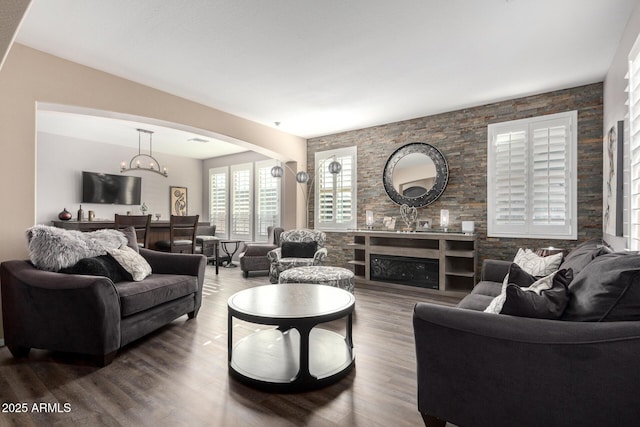 living room featuring hardwood / wood-style flooring