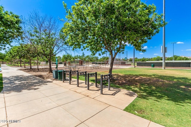 view of community with a lawn