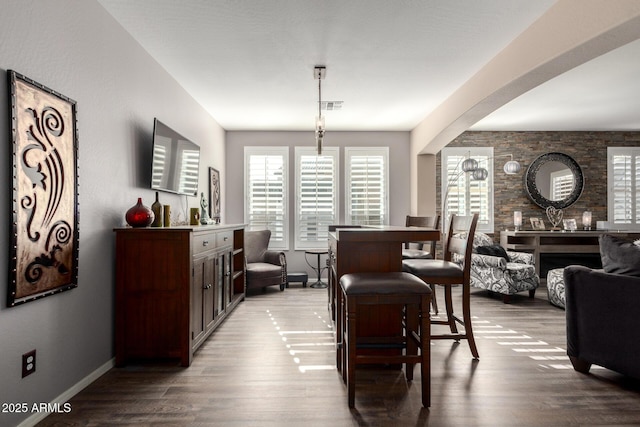 dining area featuring light hardwood / wood-style flooring