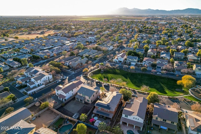 aerial view with a mountain view