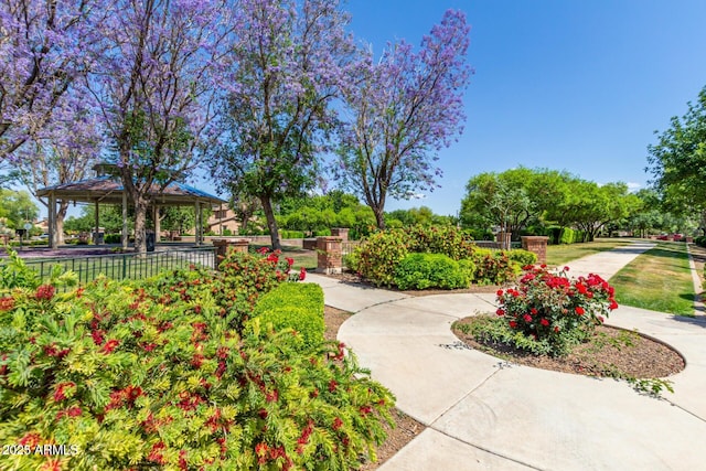 view of community with a gazebo