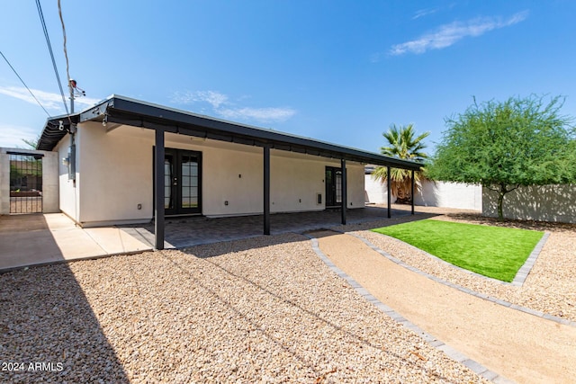 view of front of home with french doors