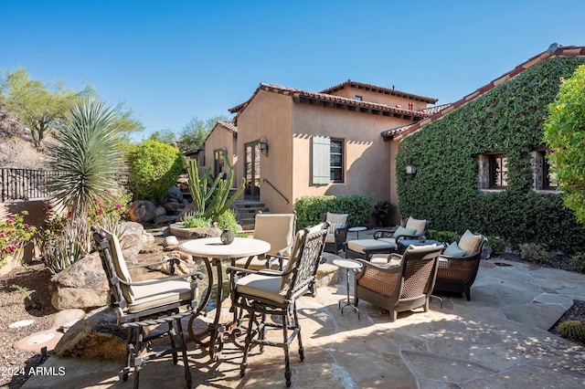 view of patio / terrace featuring an outdoor living space