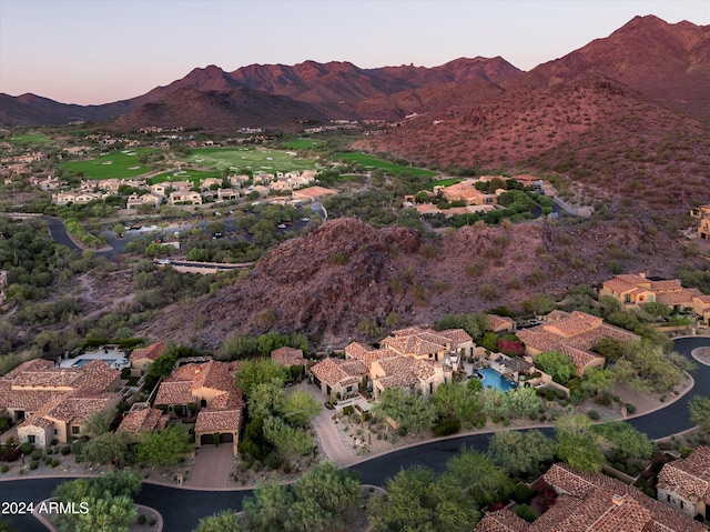 drone / aerial view with a mountain view
